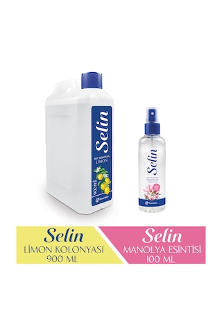 Selin Limon Kolonyası 900 ML + Manolya Esintisi Sprey Kolonya 100 ML