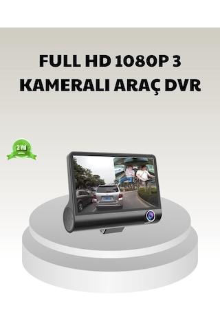 Araç Dvr Kamerası 3 Lü 170 Geniş Açılı Full Hd Ve Park Destekli 14064398