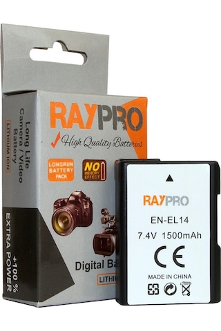 Nikon D3100 D3200 D3300 D3400 için En-El14 Batarya Pil Enel14