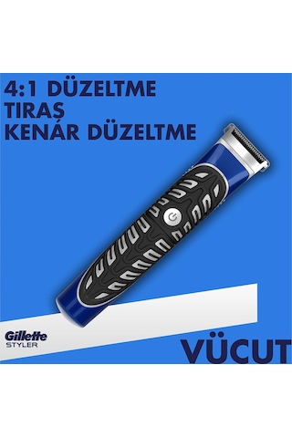 Gillette Fusion Proglide Styler 4'ü 1 Arada Tıraş Makinesi (Tıraş Bıçağı, Kenar Düzeltici, Sakal Şekillendirici ve Vücut)