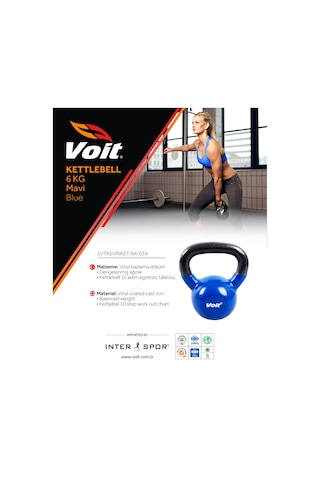 Voit Vinyl Kettlebell 6 KG Mavi