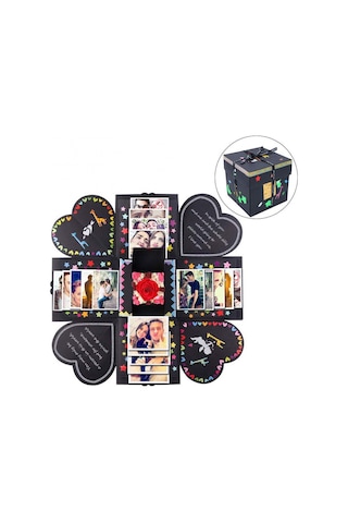 Yaratıcı Dıy El Yapımı Fotoğraf Albümü Hatıra Kitabı Sürpriz Patlama Hediye Kutusu, Bitmiş + Pvc Versiyon