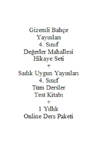 4. Sınıf Hikaye Kitabı Seti Değer Mahallesi + Sadık Uygun Yayınları Tüm Dersler 4. Sınıf Test Kitabı + 1 Yıllık Online Ders Paketi﻿﻿
