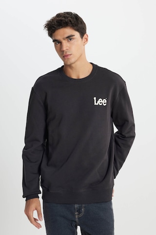 Lee Wrangler Lee Regular Fit Normal Kesim %100 Pamuk Bisiklet Yaka Antrasit Sweatshir 001 Antrasit