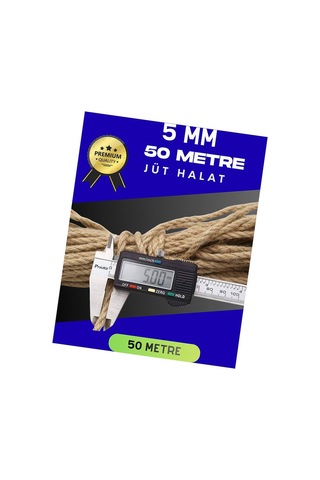 5 Mm 50 Metre Jüt Halat Dekoratif Hasır İp Urgan Süs Evimdeyokyok