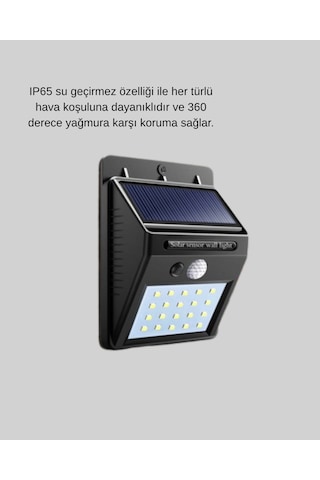 Solar Güçlü Led Dış Mekan Lambası Güneş Enerjisiyle Şarj Olan Sensörlü Bahçe Işığı Diğer