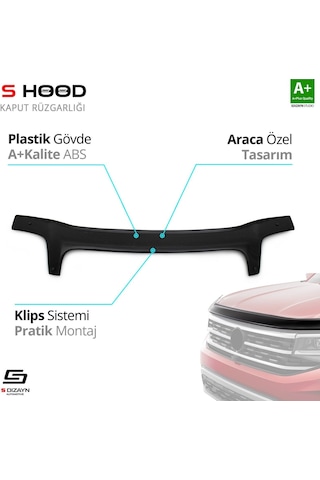 S-dizayn Fiat Doblo Abs Plastik Kaput Rüzgarlığı 2000-2005 A+kalite