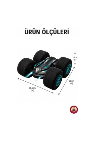Uzaktan Kumandalı Kırılmaz Sünger Teker 20 Km/h Yapabilen 4x4 Akrobatik Drift Rc Araba Led Işıklı 360 Dönebilen Şarjlı 2.4ghz Takla Atabilen Yeşil
