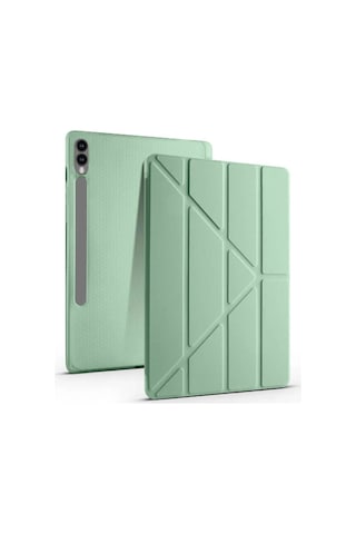 Samsung Galaxy Uyumlu Tab S10+ Plus 12.4" Kalem Bölmeli Uyku Modlu Arkası Silikon Kapak Kılıf Kılıf
