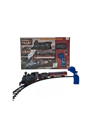 Pilli, Işıklı 16 Parça Oyuncak Tren Seti Steam Train Rc Model
