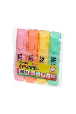 Pastel Ve Neon Fosforlu Kalem Set 4+4i Turuncu