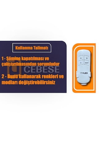Dekoratif Elektrikli Yapay Şömine - 120x31.5x16.5 Cm - Farklı Renk Modları,kumandalı, Bluetooth Ses
