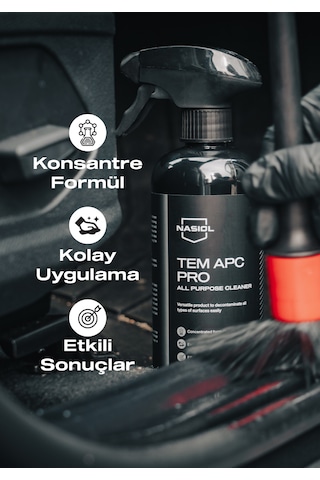 Nasiol Tem Apc Pro Araç içi Çok Amaçlı Konsantre Temizleyici 500 G Koltuk Döşeme Plastik Temizleyici