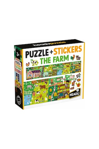 Headu Puzzle + Stickers The Farm +3 Yaş