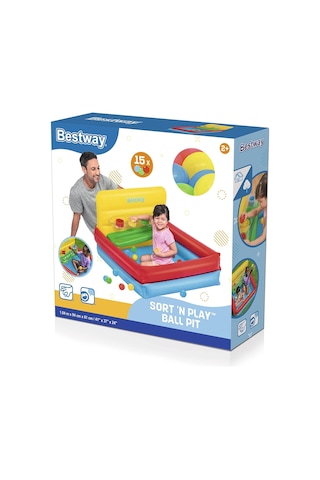 Bestway Sort 'n Play 15 Oyun Topu Ile Top Çukuru Seti Çok Renkli