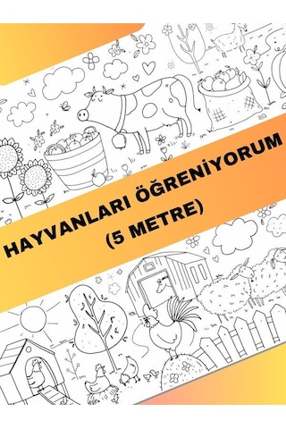 Hayvanları Öğreniyorum Boyama Kağıdı Çiftlik Hayvanları 5 Metr