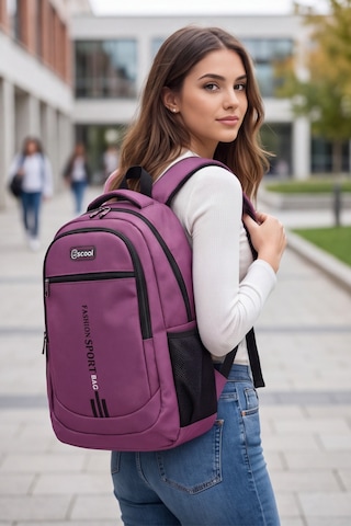 4 Bölmeli Ergonomik Okul Lise Üniversite Ve Günlük Çok Fonksiyonlu Geniş Hacimli Şehir Ve Seyaha... Mor