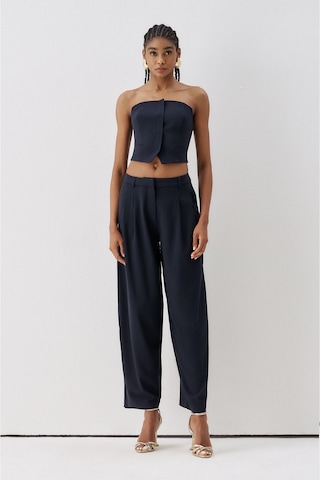 Sagaza Studio Ss6168 Pileli Cep Detaylı Bol Pantolon Lacivert