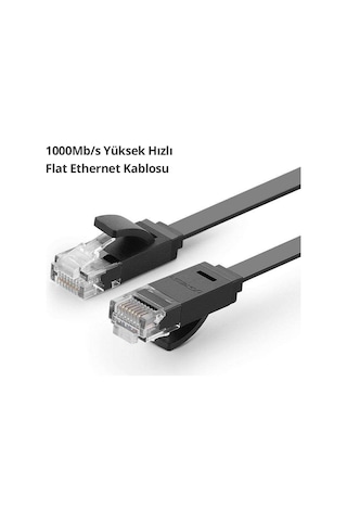 Ugreen Cat6 Flat Pure Copper Metal Konnektör Utp Ethernet Kablosu 5 Metre, 50187