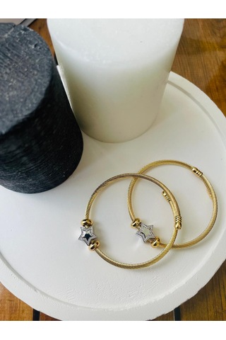 Mor Takı Yıldız Charm Detaylı Bileklik Altın - Gold