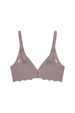 Cottonill Seamless Bra - Lumera Kahverengi Lazer Kesim Balensiz Rib Dokulu Dalga Kesim Dikişsiz Kadın Sütyen
