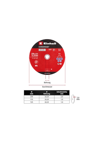 Einhell 3'lü İnce Metal Kesme Diski Seti, Ø 230 mm - 49711523