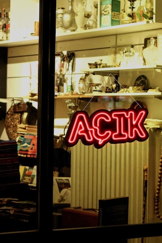 Açık Yazısı Neon Led Dükkan - İşyeri - Kapı Yazısı Kırmızı Kırmızı