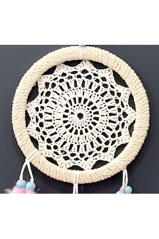Pembe Kuş Tüylü Dream Catcher El Yapımı Rüya Kapanı Duvar Süsü
