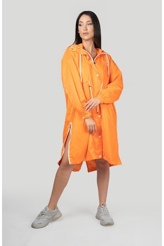 Pua Fashion Orange Kalpli Kapşonlu Trench 001