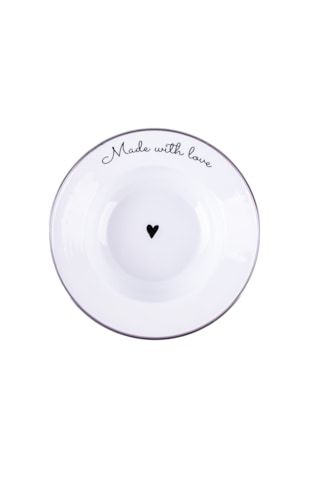 Love Emaye Çukur Makarna Ve Salata Tabağı