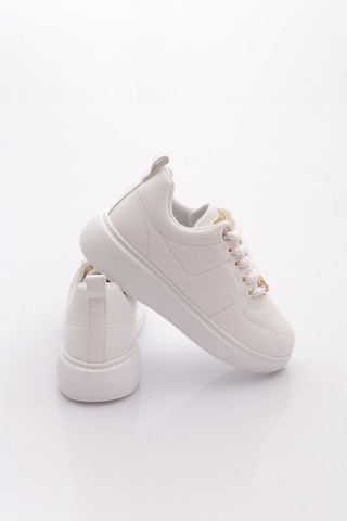 Dgn B1009 Kadin Aksesuarli Sneakers Ayakkabi Beyaz