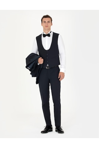 Pierre Cardin Lacivert Ex. Slim Fit Yelekli Smokin 50268905-vr033