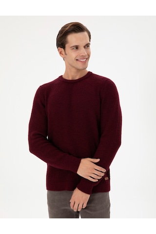U.S. Polo Assn. Erkek Regular Fit Bisiklet Yaka Bordo Kazak 50297049-VR014