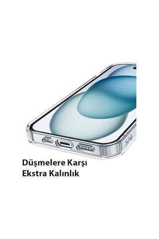 Hoco Apple iPhone Uyumlu - 15 Plus Anti-fall Darbe Önleyici Airbag Manyetik Magsafe Silikon Kılıf- 5775 Şeffaf