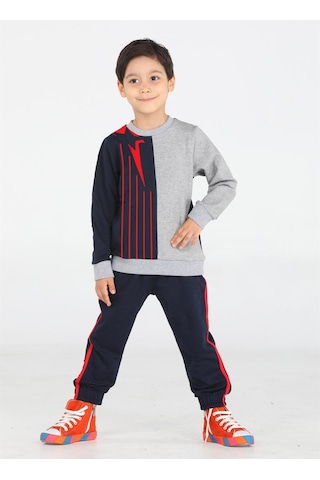 Casabony Stripe Erkek Çocuk Eşofman Takım-lacivert Gri