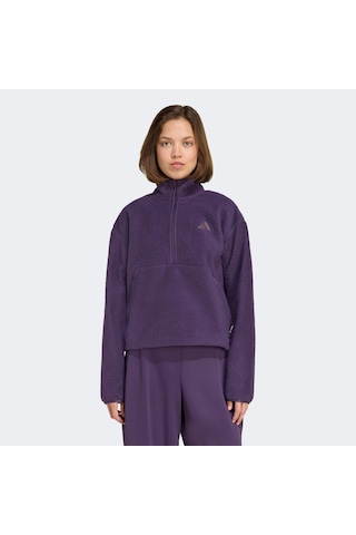 Adidas City Tech High Pile Fleece Half Zip Kadın Mor Polar Jv7137 Mor