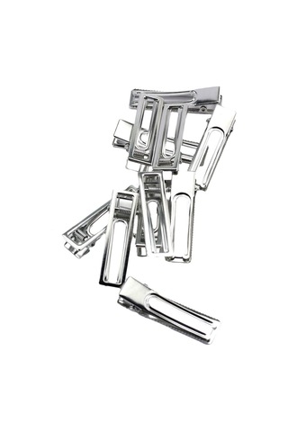 Metal Toka Epoksi Tokası Köşeli Model 4 Adet Gümüş