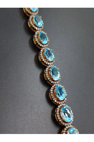 Mavi Topaz Elmas Bileklik 150