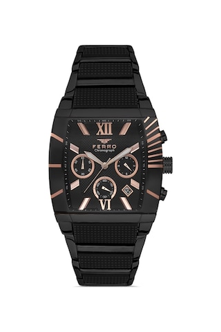 Ferro Fm31266a-g Quartz Çelik Siyah 40 Mm Erkek Kol Saati Siyah