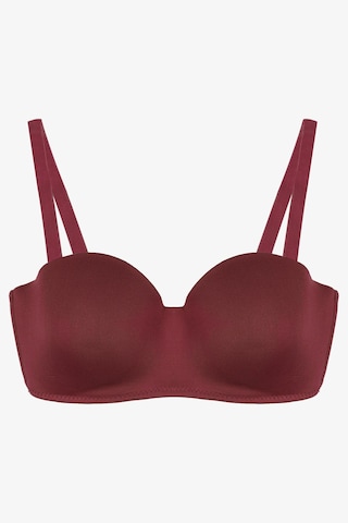 Kadın Dolgusuz Mikro Straplez Sütyen Bordo