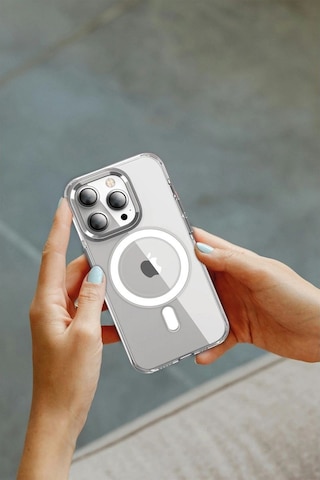 Tedar Joko Apple iPhone Uyumlu 15 Pro Kılıf Crystal Magsafe Kapak - Şeffaf Najmaddin standart