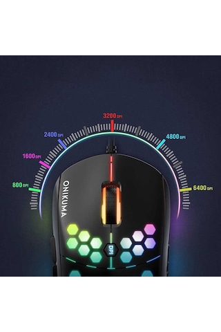 Kilifone - Oyuncu Mouse Onikuma Cw903 Rgb Oyuncu Mouse - Siyah - T17474