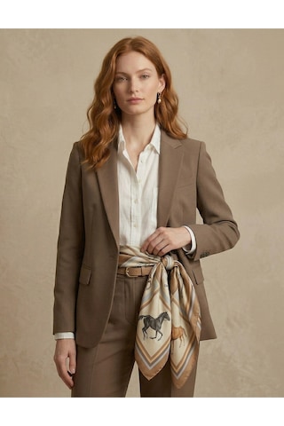 Horse İcons Scarf Desen 90x90cm Eşarp/fular Kahverengi-taba