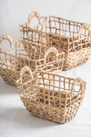 Soléa Hasır 3 Lü Sepet Krem