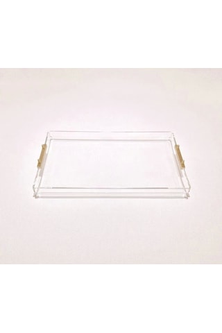 Agbtrend Gold Tray -L- Dekorasyon Ve Sunum Tepsisi Şeffaf