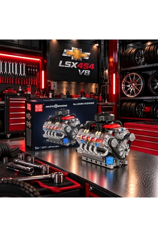 Mould King 10171 Chevrolet Lsx454 V8 Motor Yapım Seti 487 Parça