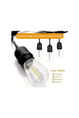 Opulentliving 15 Adet 3v S14 Led Ampul - Dayanıklı Su Geçirmez Şeffaf - Solar Işık İçin Uygun Şeffaf