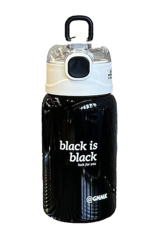 Jzcat Yaratıcı Basit Termos Bardak Yüksek Görünümlü Paslanmaz Çelik Termos Bardak 450ml-siyah