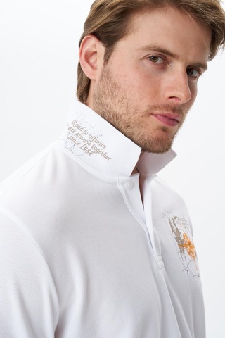 AR-MA Arma Erkek Regular Fit Baskılı % 100 Pamuk Pike Polo Yaka Tişört Y29374356202 Beyaz