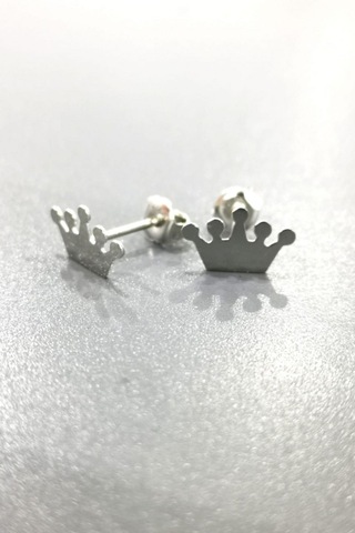 Omar Silver Kadın Taç Çivili Gümüş Küpe